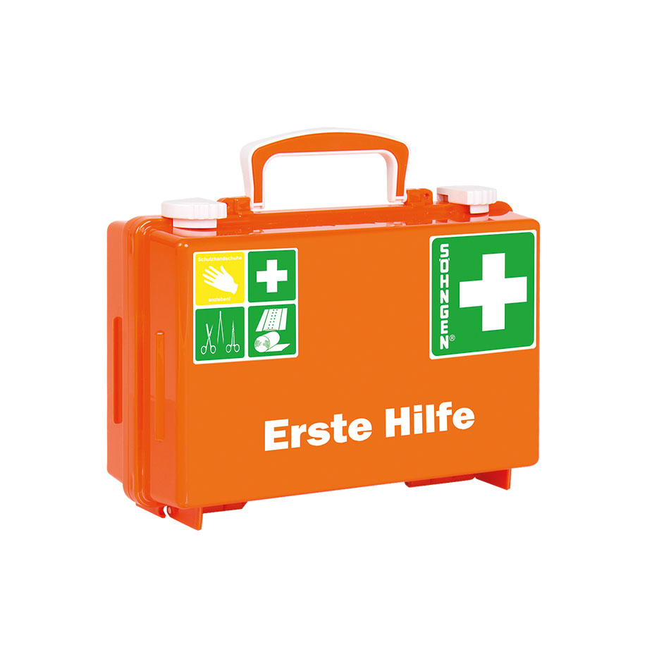 Erste-Hilfe Koffer QUICK-CD mit Füllung Standard DIN 13157, orange