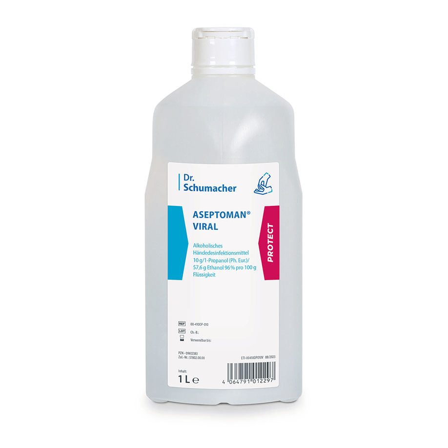 Aseptoman viral parfümfrei 1 Ltr. Spenderflasche Händedesinfektion